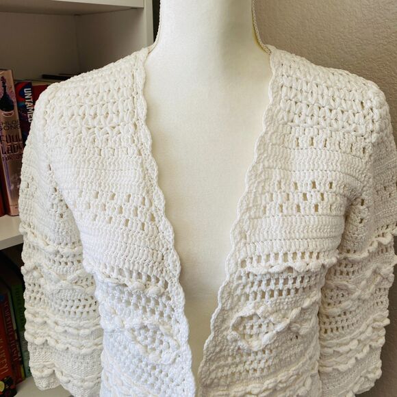 CALYPSO ST. BARTH White Open High Quality Cozy Knit Sweater Cardigan Size XS - Picture 2 of 6